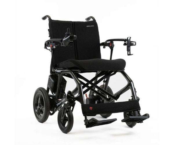 Travel Buggy AeroLux 2C folding power wheelchair in Vaughan Ontario, Senior man using premium electric power wheelchair with joystick control, comfortable padded seating, and safety features for independent mobility, power wheelchairs, electric wheelchair, lightweight, folding, carbon fibre, airline approved batteries, joystick and remote control, best power wheelchair in toronto, gta, richmond hill, markham, etobicoke, scarborough, vaughan, concord, brampton, mississauga, toronto, downtown, folds in compact spaces, travel friendly power wheelchair, free pickup, free local delivery, best power chair, near me, nearby, bestselling electric wheelchair, Travel buggyb Aerolux 2C, Travel buggy GT (Grand Tourer), best folding electric wheelchair in canada