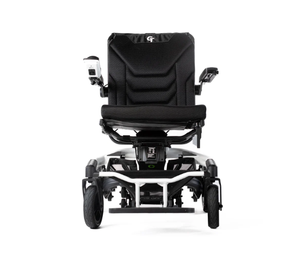 Lightweight power wheelchair folded for easy transport and storage at Motion Care Mobility in Vaughan, toronto, gta, ontario, canada