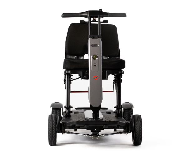 Airline-approved- Shop lightweight, travel-ready foldable mobility scooters built for easy storage and on-the-go independence. Fold down in seconds, load into any car trunk, and take your freedom with you — whether you're flying, road-tripping, or just tight on space at home. Browse our full lineup of foldable scooters, including Travel Buggy models, in-store or with Canada-wide shipping.Travel-Buggy-Helix-mobility-scooter-with-lithium-ion-battery-at-an-airport-terminal-mobility-scooter-for-sale-toronto-ontario-near-me