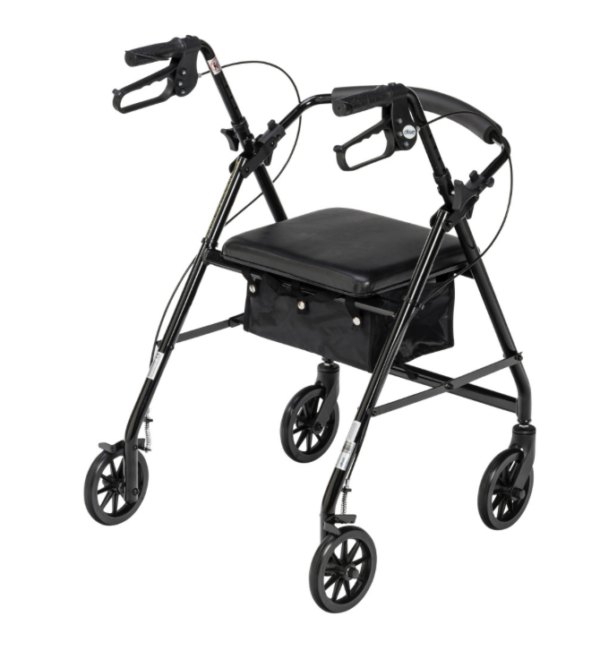 Drive Medical Aluminum Rollator rear view.