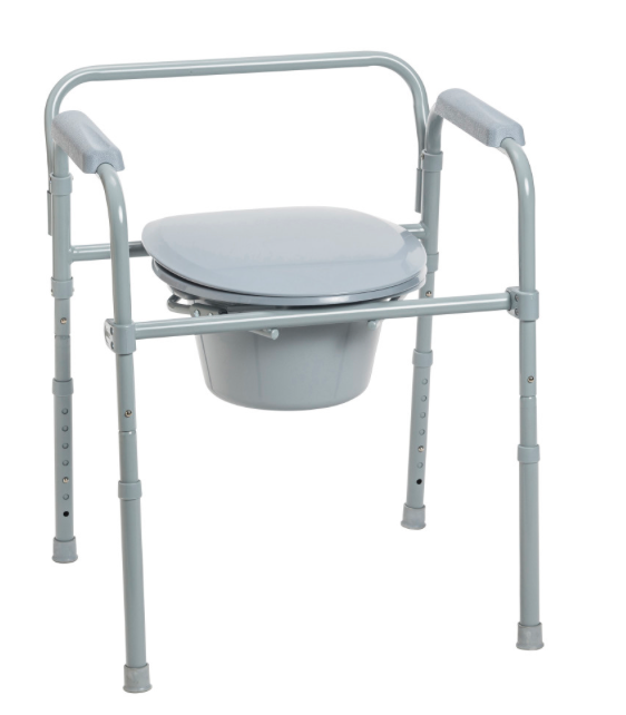 Drive Medical Folding Steel Commode folded