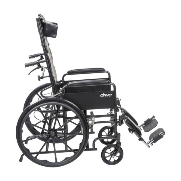Drive Medical Silver Sport Recliner Wheelchair side view