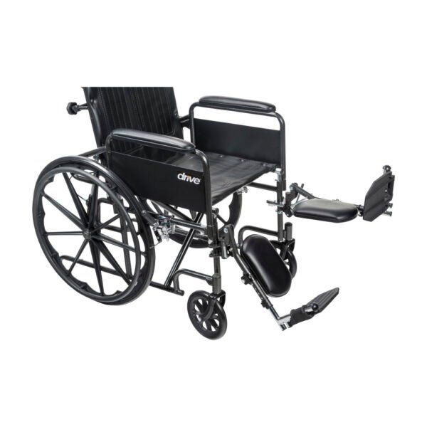 Drive Medical Silver Sport Recliner Wheelchair elevating leg rests