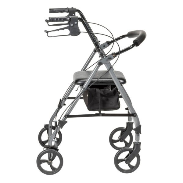 Drive Medical Steel Rollator with 6-Inch Wheels side view