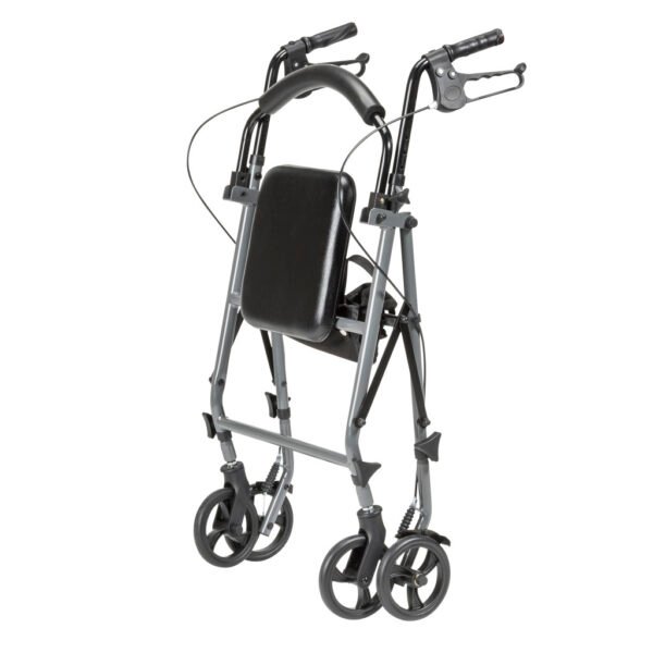 Drive Medical Steel Rollator with 6-Inch Wheels folding frame