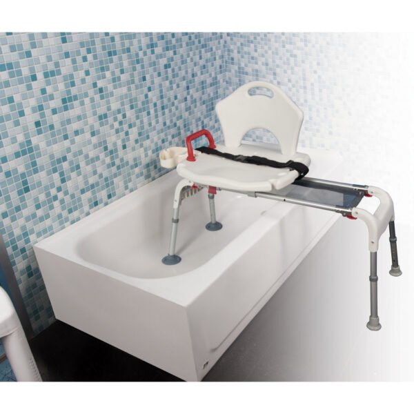 Drive Medical Folding Universal Sliding Transfer Bench bathtub setup