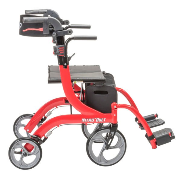 Drive Medical Nitro Duet Rollator and Transport Chair side view