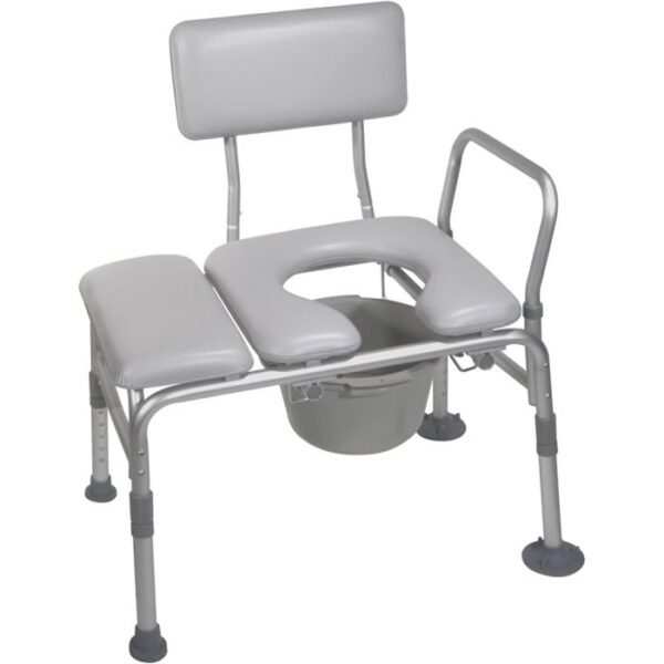 Combination Padded Transfer Bench/Commode by motion care mobility