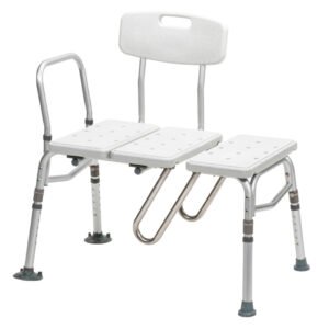 Splash-Defense™-Transfer-Bench-with-Curtain-Guard-Protection at Motion Care mobility in canada