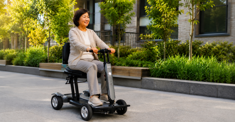 cheering-ride-on-a-mobility-scooter-in-vaughan-street-at-motion-care-mobility-in-vaughan
