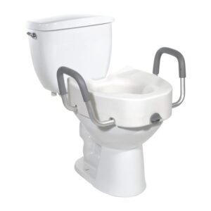 Premium Plastic Raised Toilet Seat With Lock, Elongated by motion care mobility