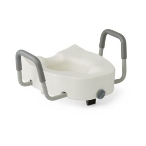 Medline Elongated Locking Toilet Seat with Arms by motion care mobility