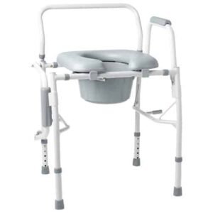 Padded Steel Drop-Arm Commode by motion care mobility
