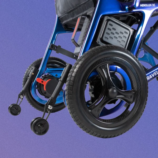 travel-buggy-aerolux-2c-anti-tippers-power-wheelchair-indigo-blue-electric-wheelchair-at-motion-care-mobility-in-toronto
